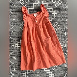 Cat&Jack girls orange dress size 6 100% cotton